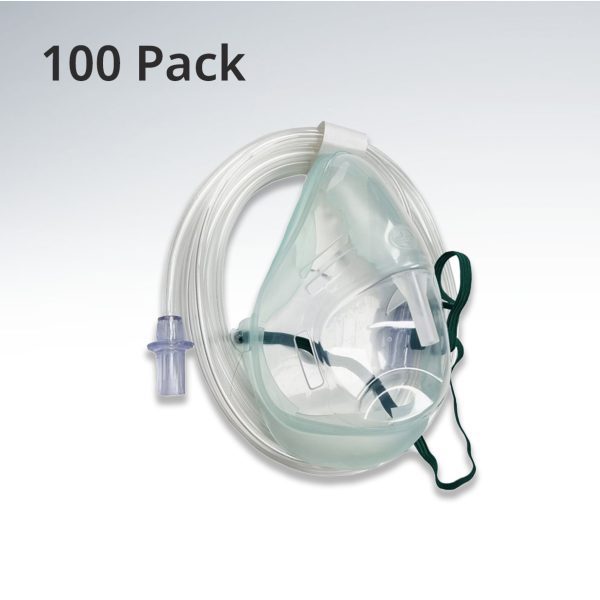 Oxygen Mask 100 Pack - Adult Medium Concentration